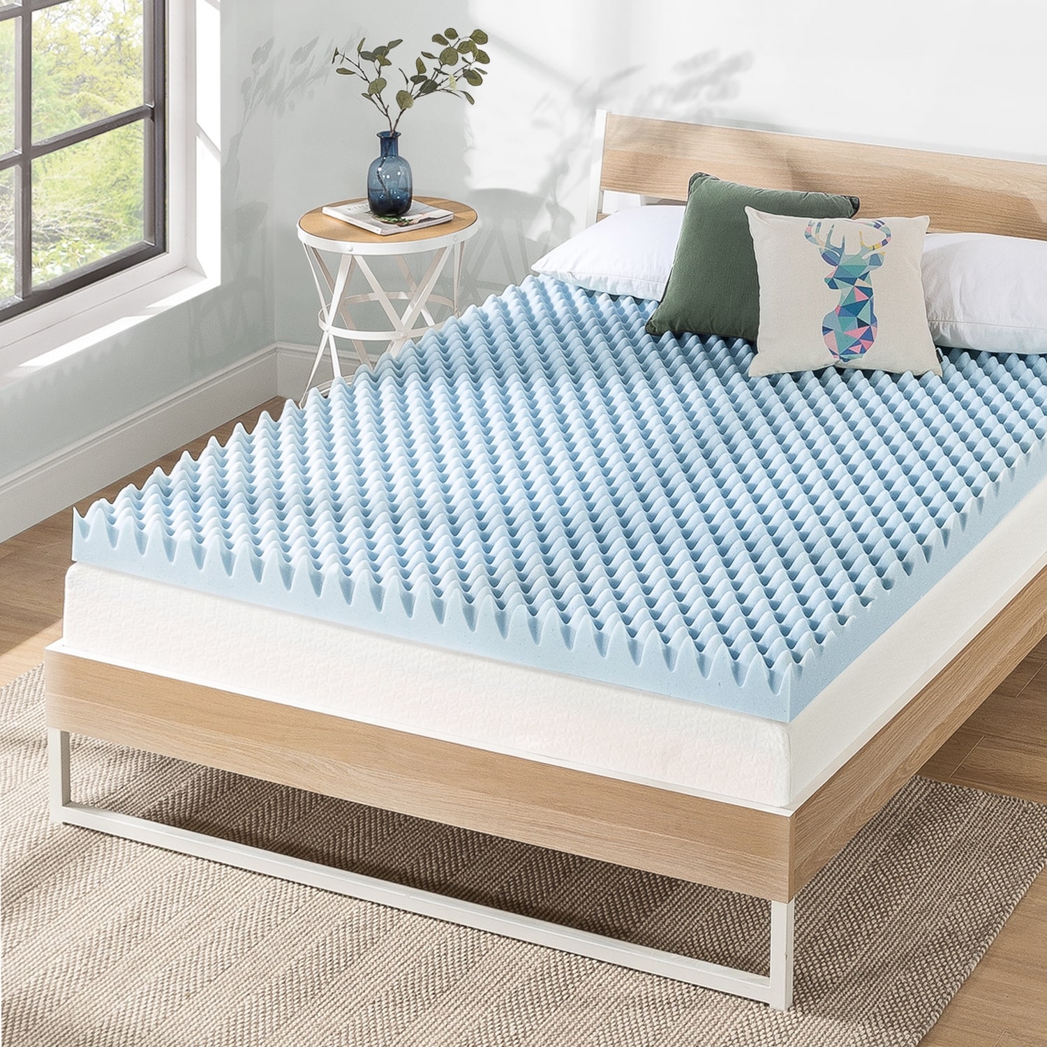 4 Inch Gel Egg Crate Memory Foam Bed Topper Crown Comfort Overstock